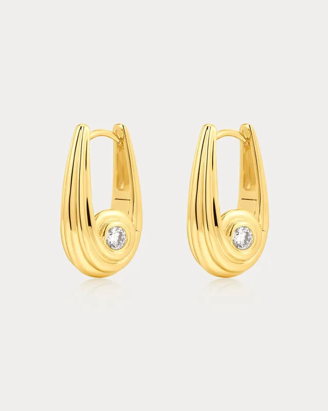 Wave Bezel Hoops sold by Luv Aj