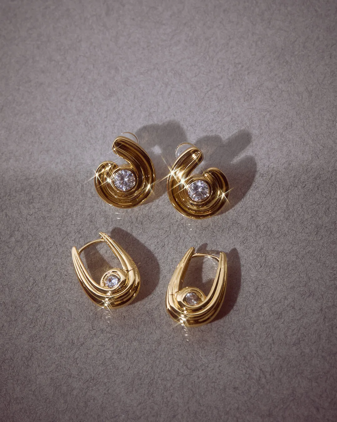 Wave Bezel Twist Studs sold by Luv Aj product image thumbnail 5