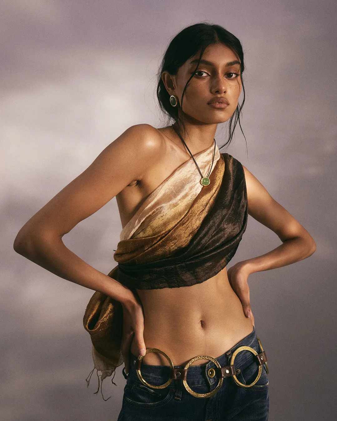 Sunset Stone Cord Necklace- Green sold by Luv Aj product image thumbnail 4