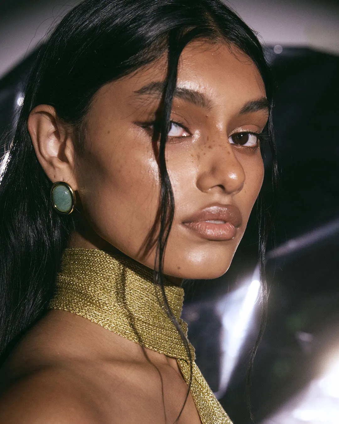 Sunset Stone Studs- Green sold by Luv Aj product image thumbnail 3