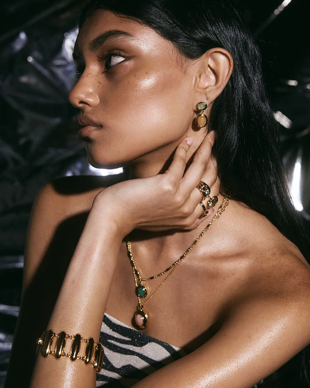 Sunset Double Stone Studs sold by Luv Aj product image thumbnail 3