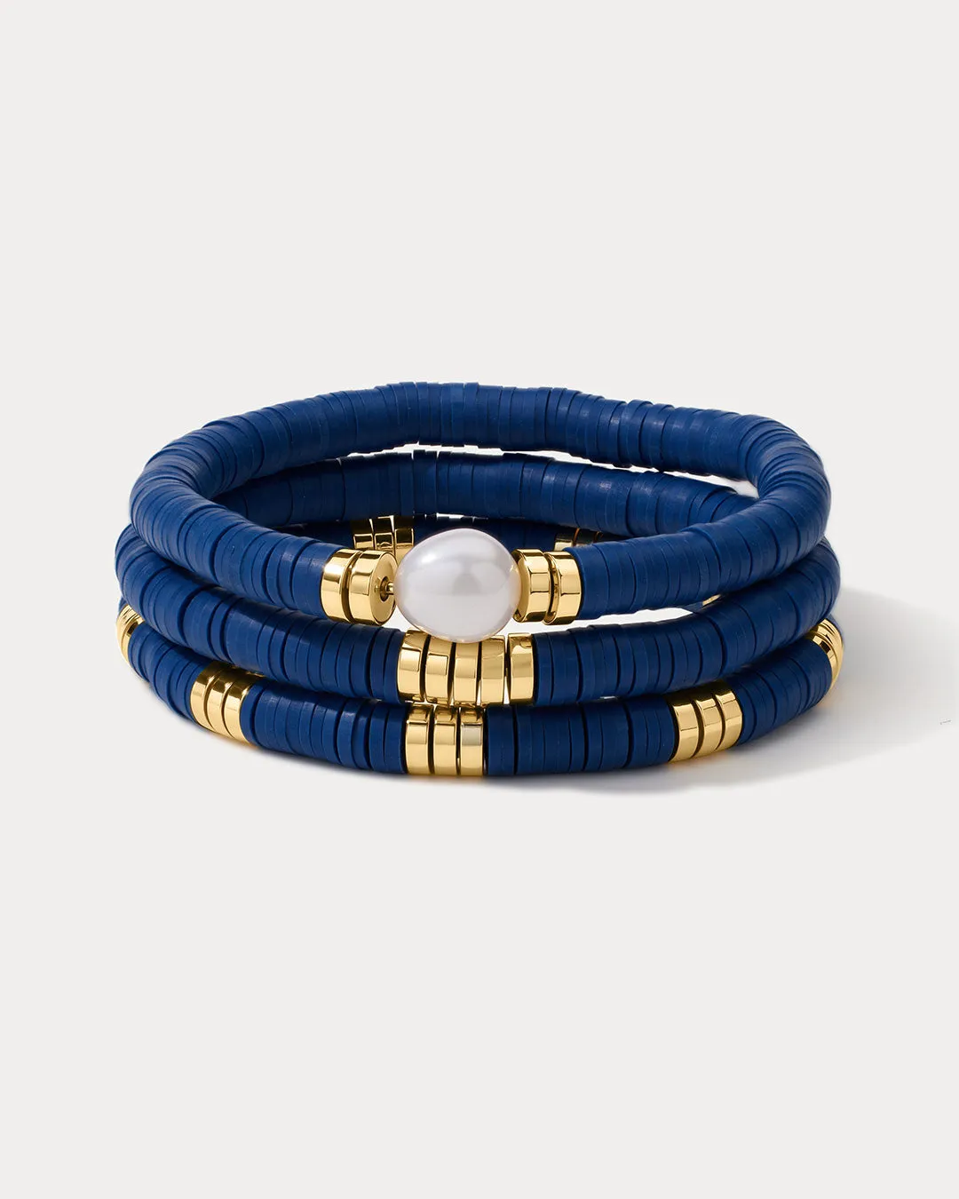 The Seville Pearl Bracelet Set- Navy sold by Luv Aj
