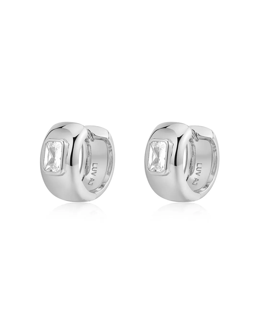 The Emerald Bezel Stone Huggies sold by Luv Aj product image thumbnail 2