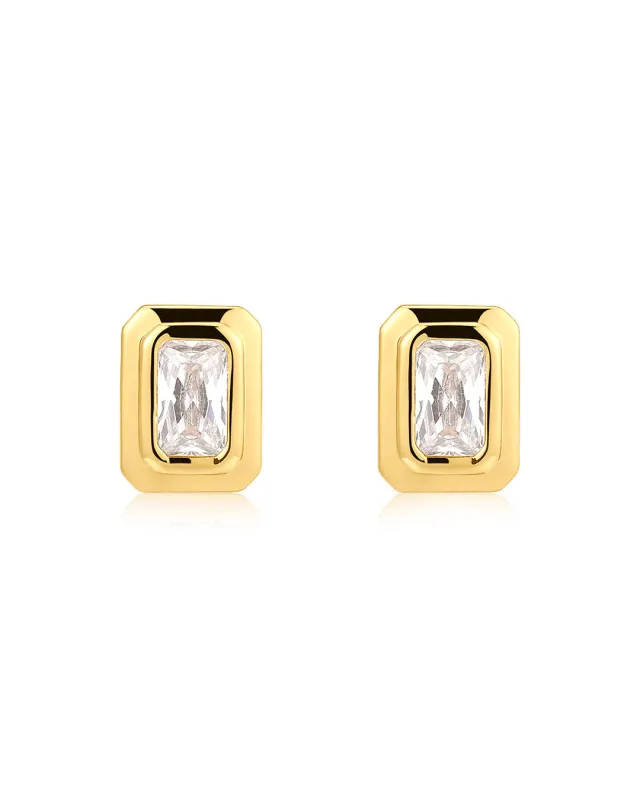 The Emerald Bezel Studs (Gold Ships Mid January) sold by Luv Aj