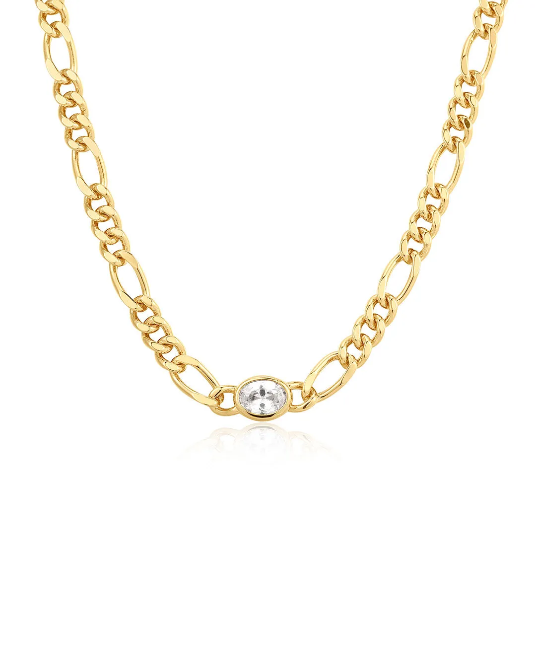 The Oval Bezel Chain Necklace sold by Luv Aj