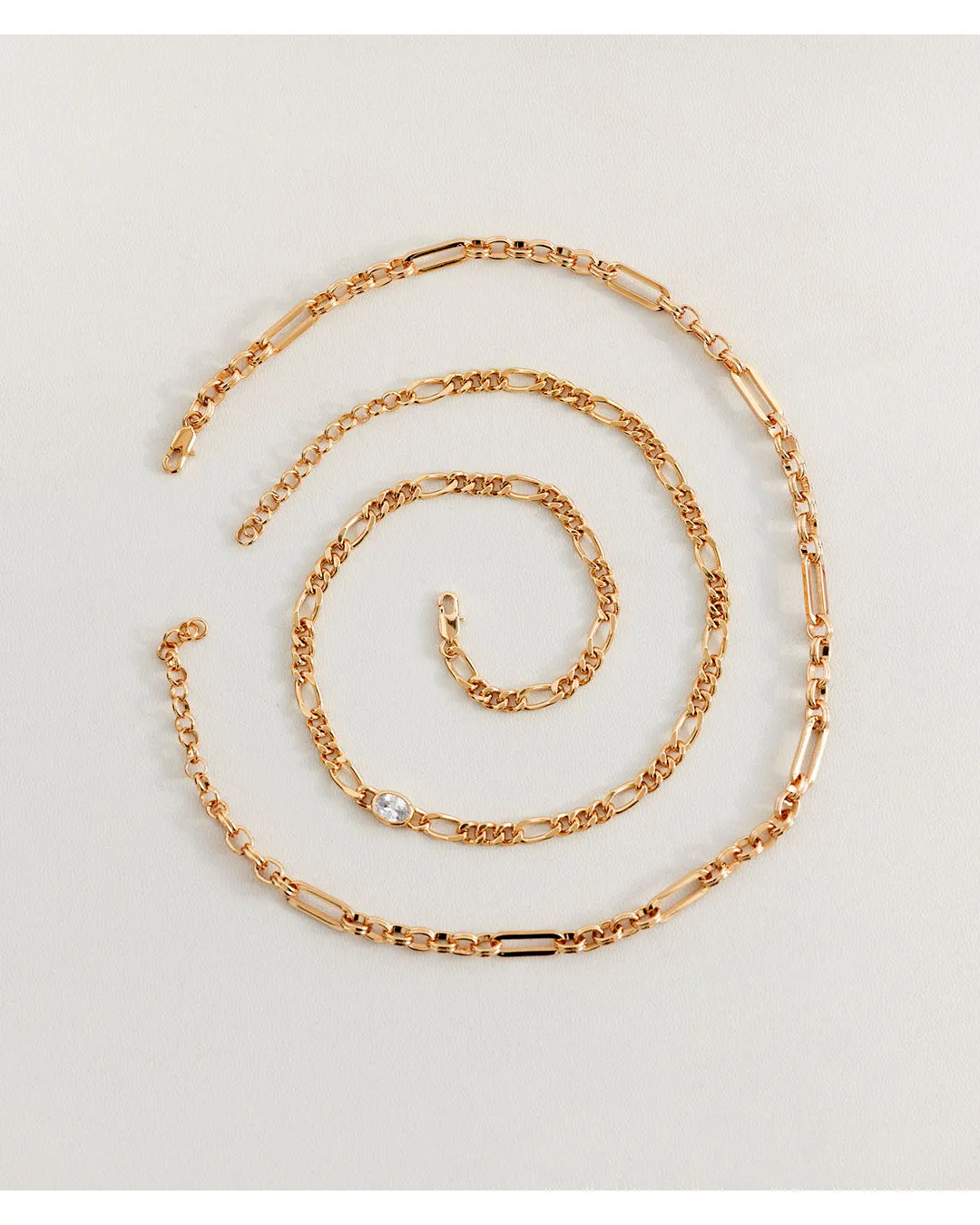 The Oval Bezel Chain Necklace sold by Luv Aj product image thumbnail 5