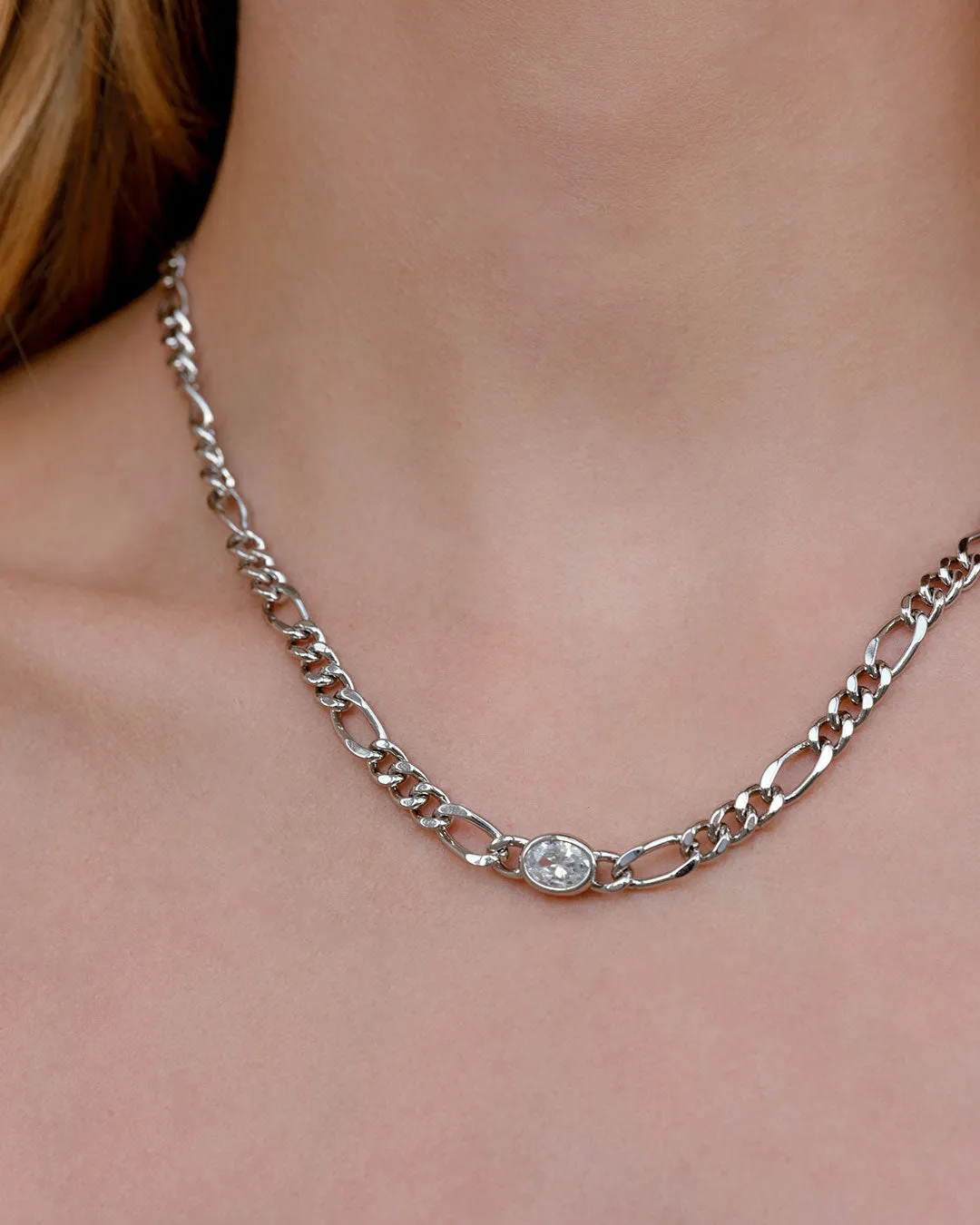 The Oval Bezel Chain Necklace sold by Luv Aj product image thumbnail 4