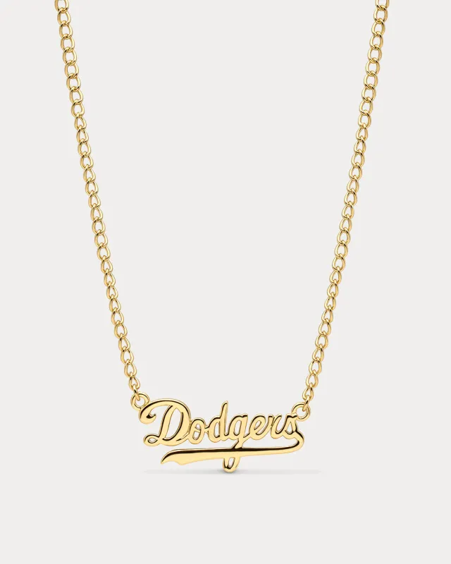 The MLB Nameplate Necklace sold by Luv Aj