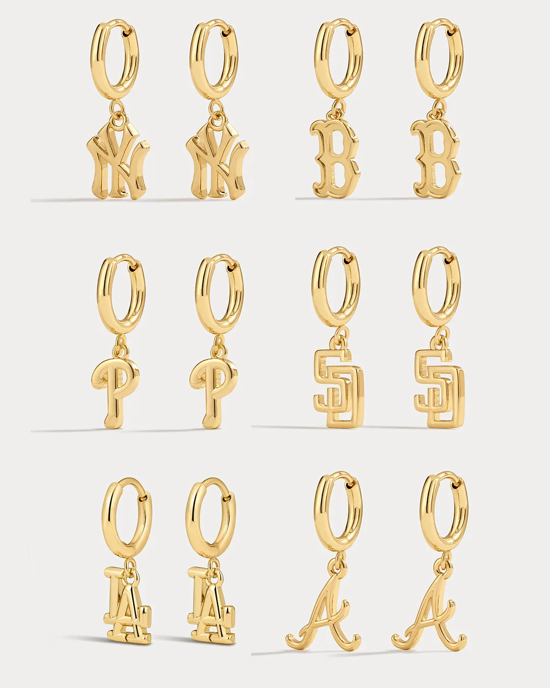 The MLB Logo Charm Hoops sold by Luv Aj product image thumbnail 2