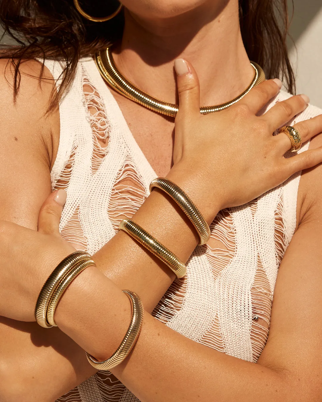 Mini Flex Snake Chain Bracelet- Gold sold by Luv Aj product image thumbnail 5