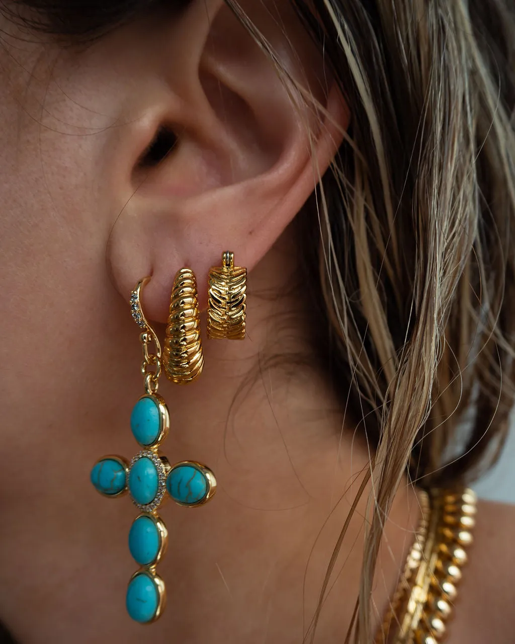 Ridged Marbella Hoops- Gold (Ships Mid January) sold by Luv Aj product image thumbnail 4