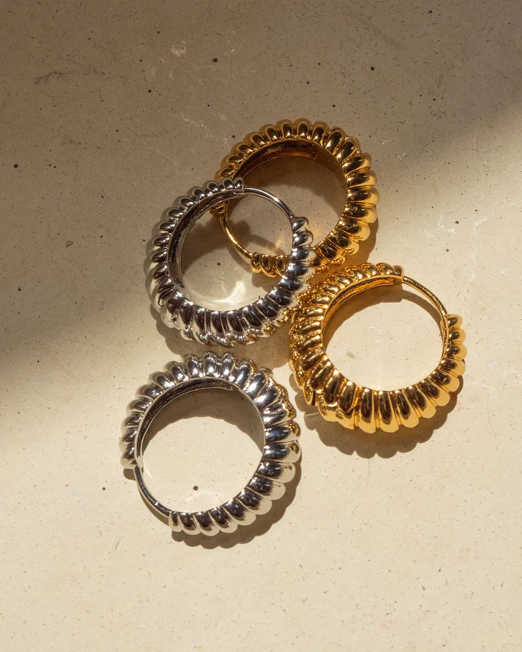 Ridged Marbella Hoops- Gold (Ships Mid January) sold by Luv Aj product image thumbnail 5