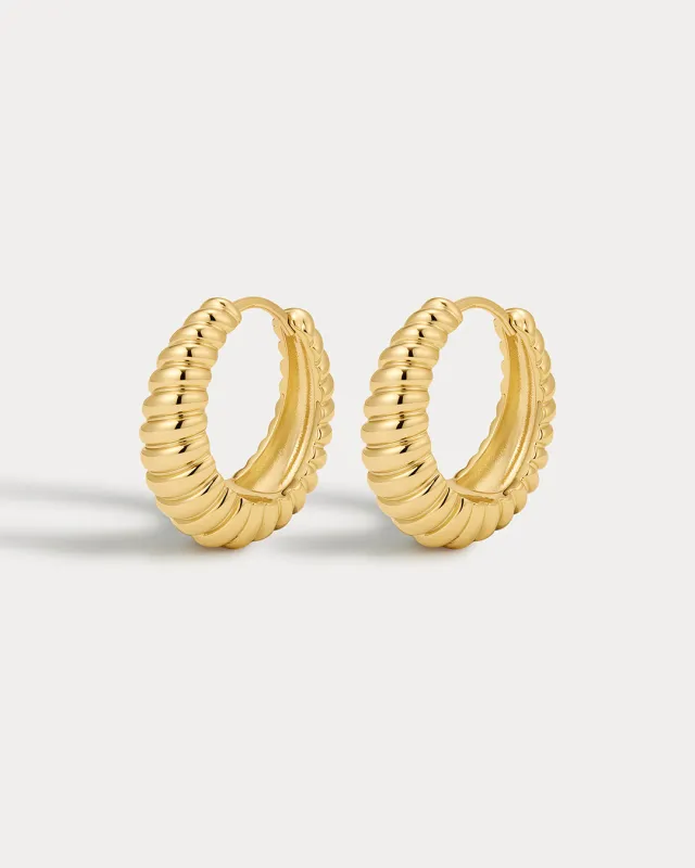Ridged Marbella Hoops- Gold sold by Luv Aj