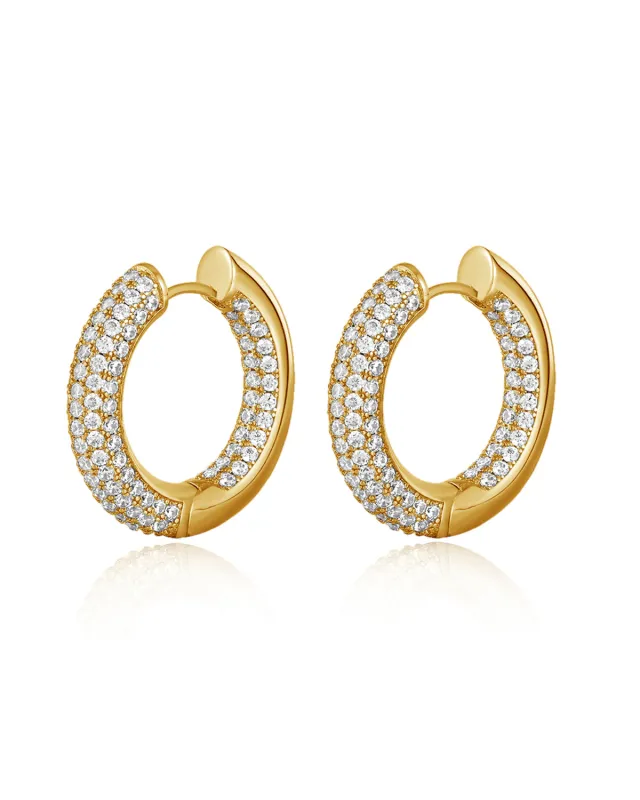 The Reversible Amalfi Hoops- Gold sold by Luv Aj