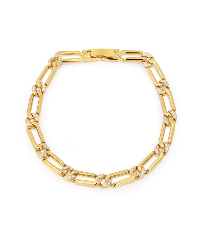 The Two-Tone Pave Link Bracelet sold by Luv Aj