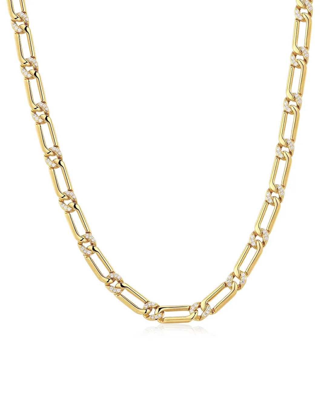 The Two-Tone Pave Link Necklace sold by Luv Aj
