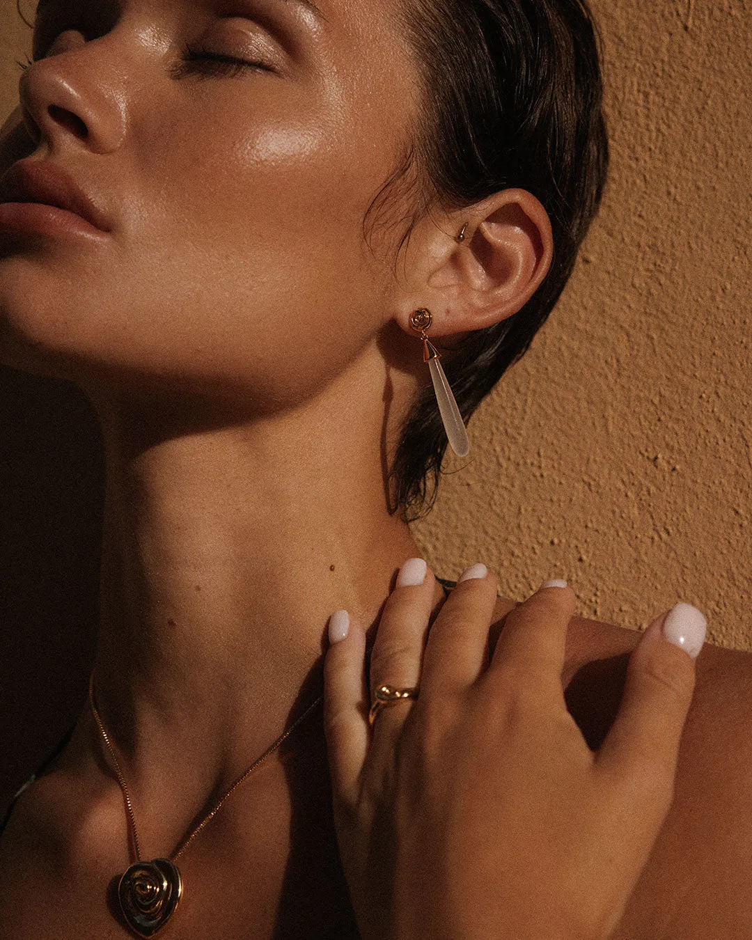 The Coquille Stone Drop Studs sold by Luv Aj product image thumbnail 4