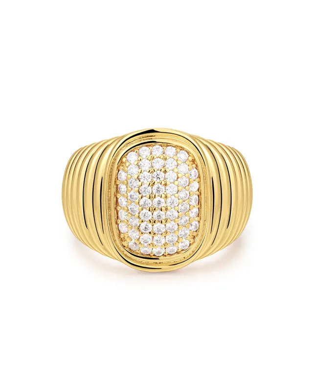 The Pave Oval Bezel Ring sold by Luv Aj