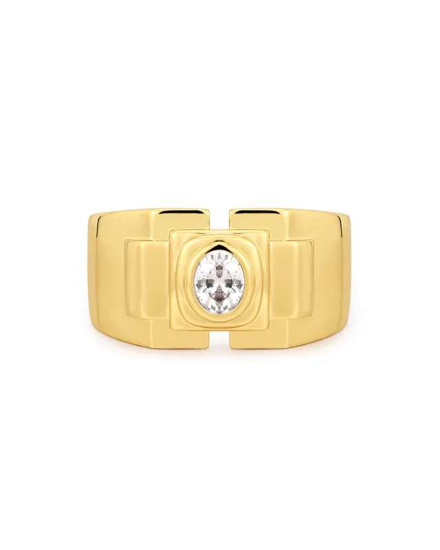 The Déco Statement Ring made by Luv Aj