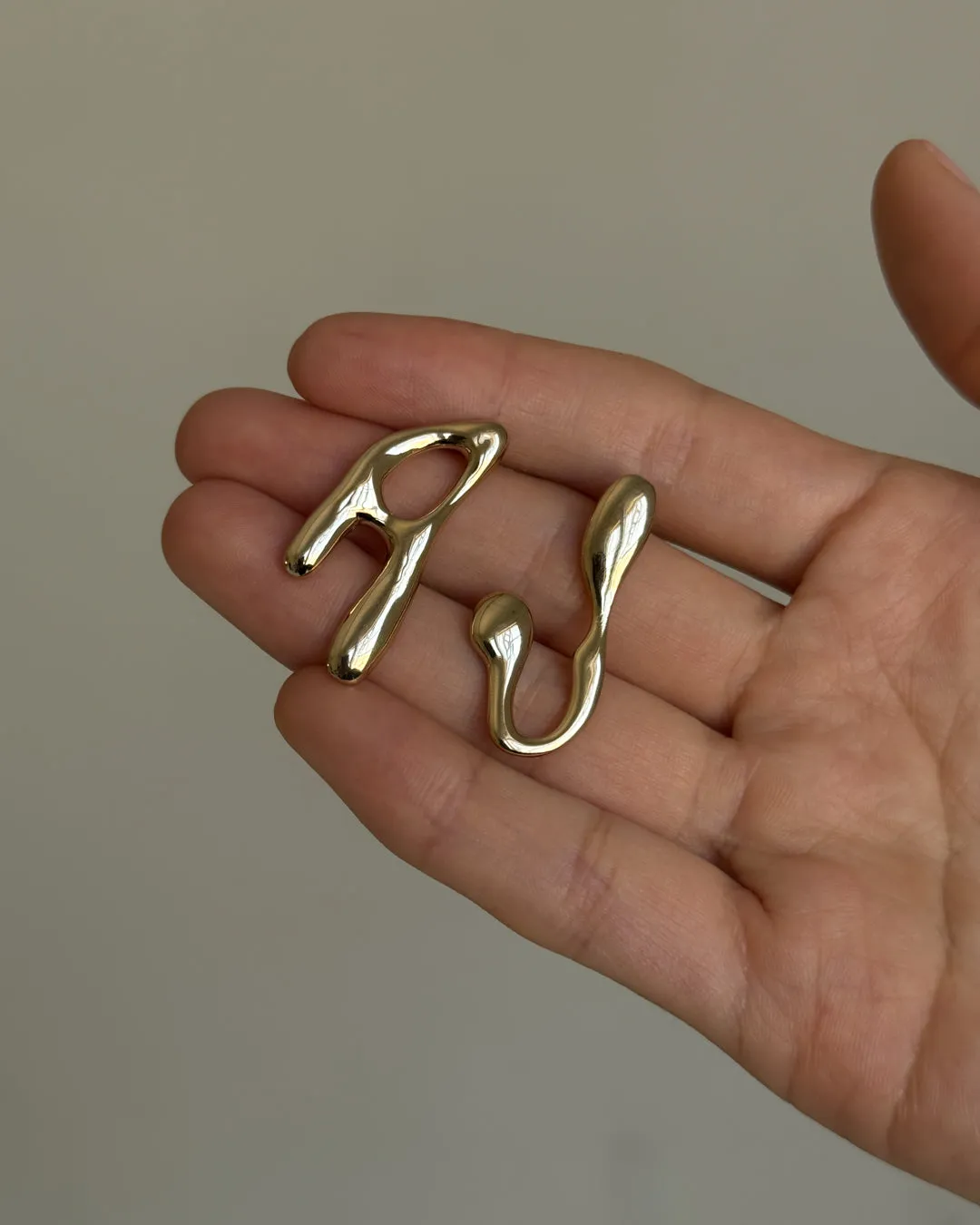 Goopy Letter Initial Earrings sold by Luv Aj product image thumbnail 5