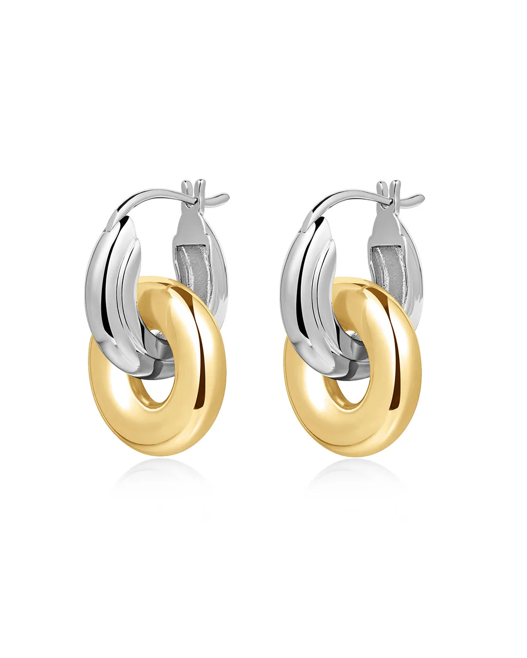 Two-Tone Interlock Hoops sold by Luv Aj product image thumbnail 3