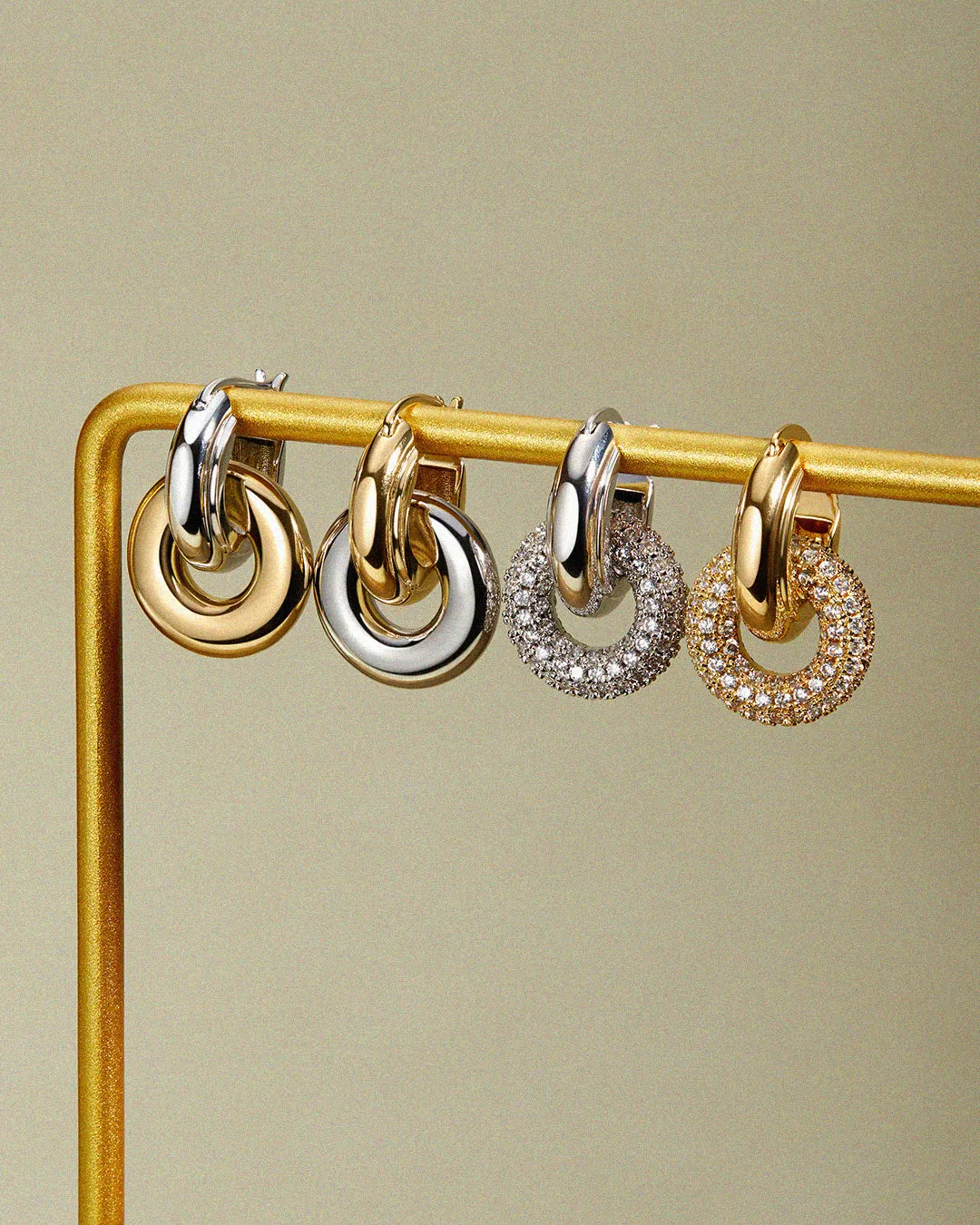 Two-Tone Interlock Hoops sold by Luv Aj product image thumbnail 4