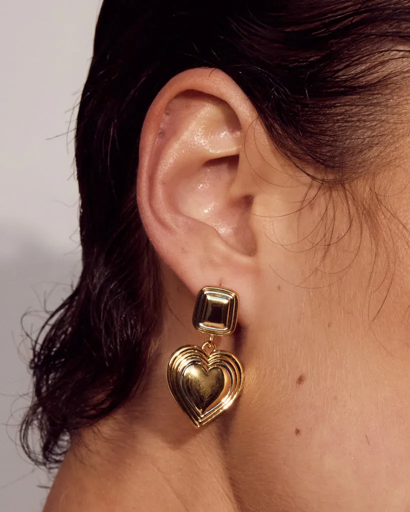 Two-Tone Heart Earrings sold by Luv Aj product image thumbnail 5