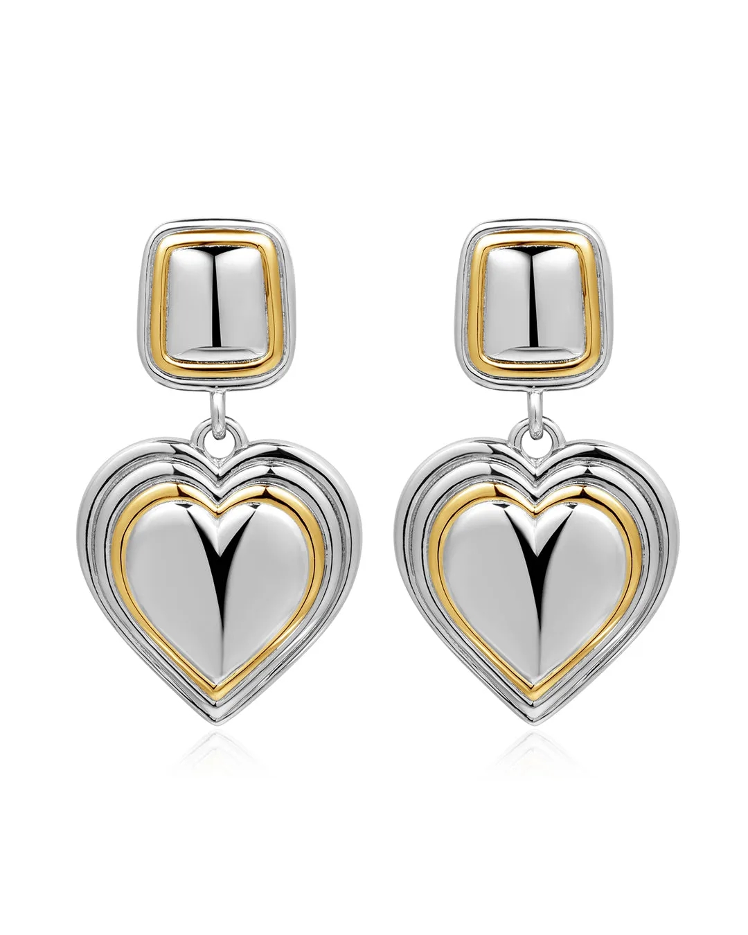 Two-Tone Heart Earrings sold by Luv Aj product image thumbnail 2