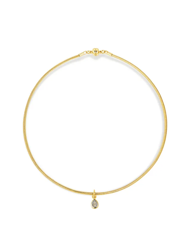 Pear Charm Snake Chain Necklace made by Luv Aj