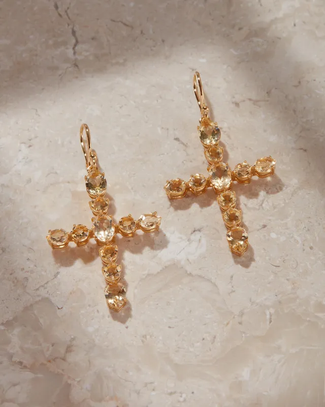 The Isabella Cross Earrings made by Luv Aj