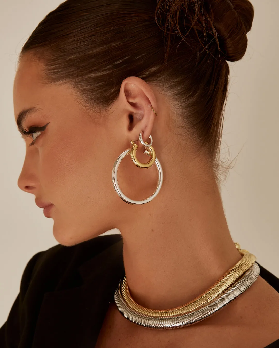 Amalfi Tube Hoops- Silver sold by Luv Aj product image thumbnail 5