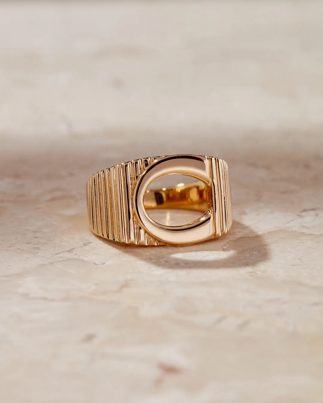 Initial Ridged Ring sold by Luv Aj product image thumbnail 3