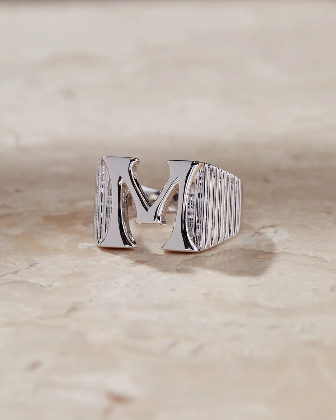 Initial Ridged Ring sold by Luv Aj product image thumbnail 2