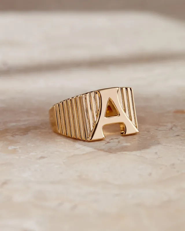 Initial Ridged Ring sold by Luv Aj