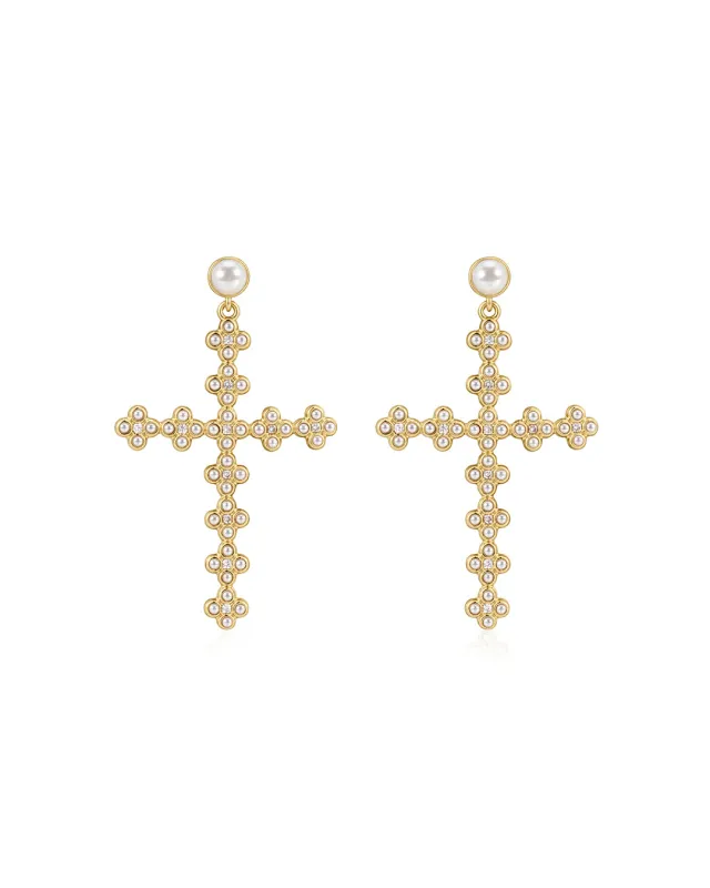 The Daisy Stud Cross Earrings sold by Luv Aj