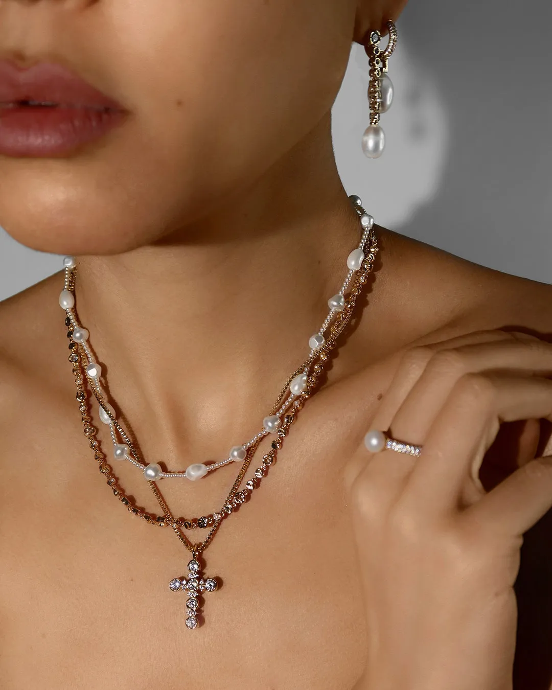 The Pearl Stud Necklace sold by Luv Aj product image thumbnail 4