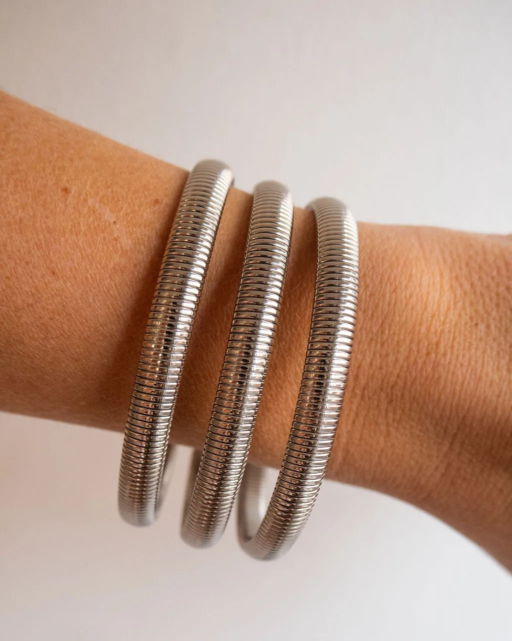Mini Flex Snake Chain Bracelet- Set of 3 (7mm wide)- Silver sold by Luv Aj product image thumbnail 3