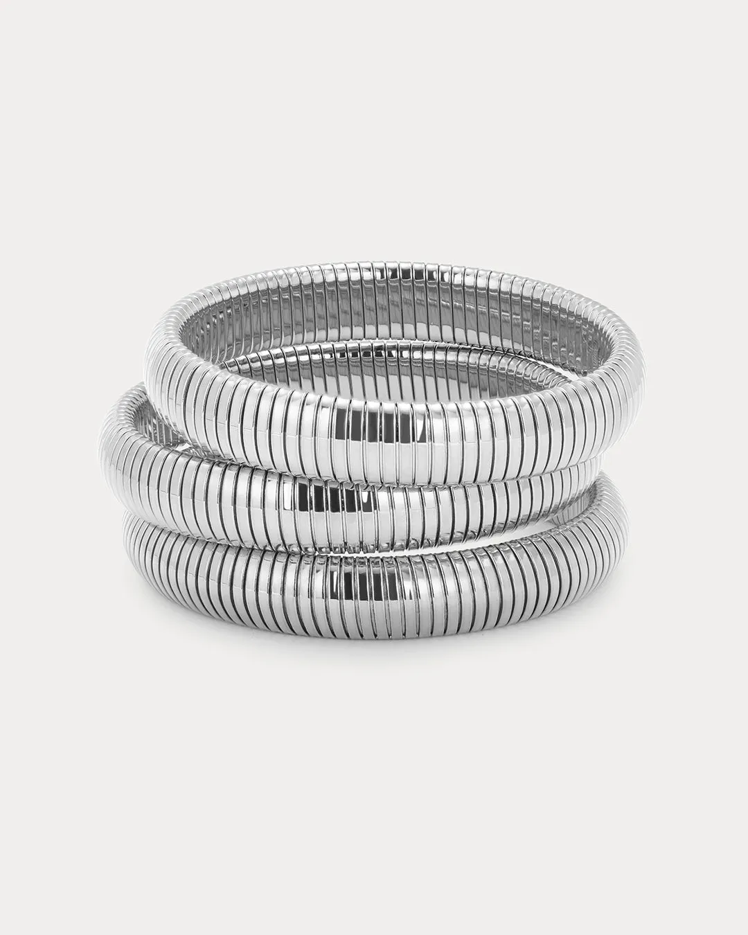 Flex Snake Chain Bracelet- Set of 3 (12mm wide)- Silver sold by Luv Aj