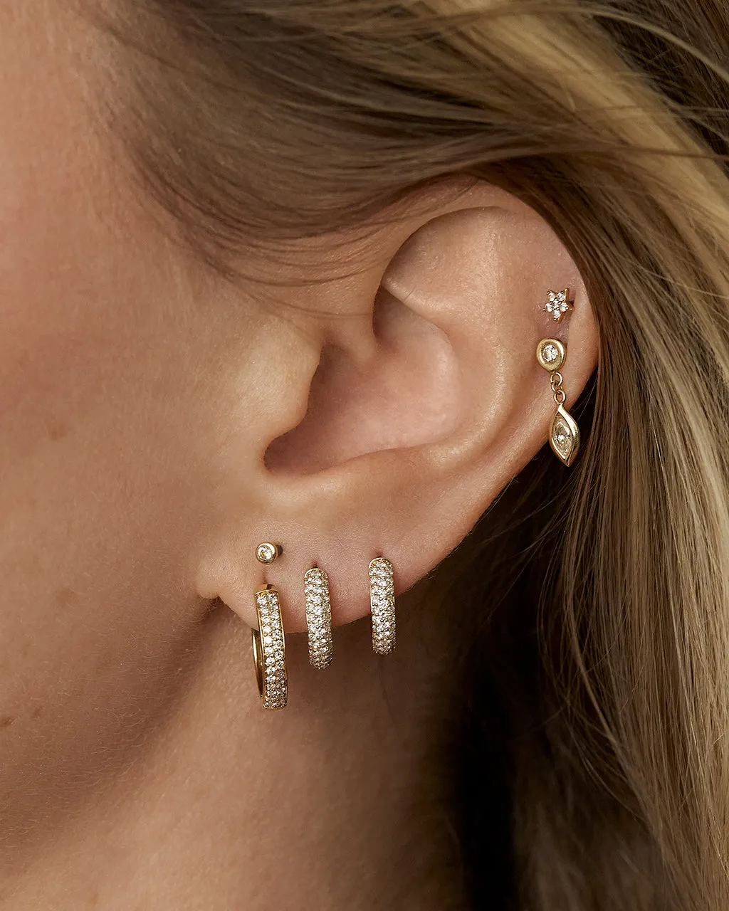 The Super Shimmer Diamond Huggies (12mm) sold by Luv Aj product image thumbnail 4