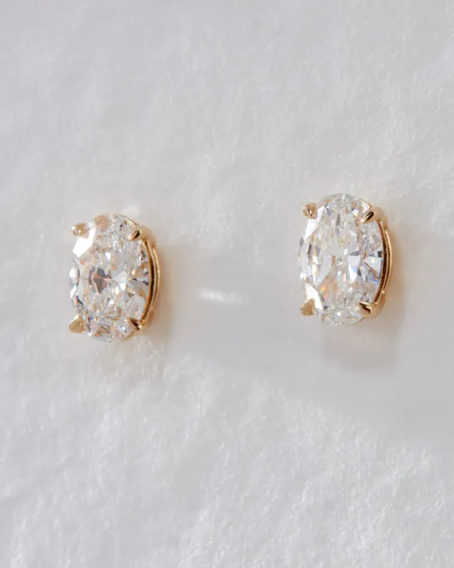 The Ultimate Oval Solitaire Studs sold by Luv Aj