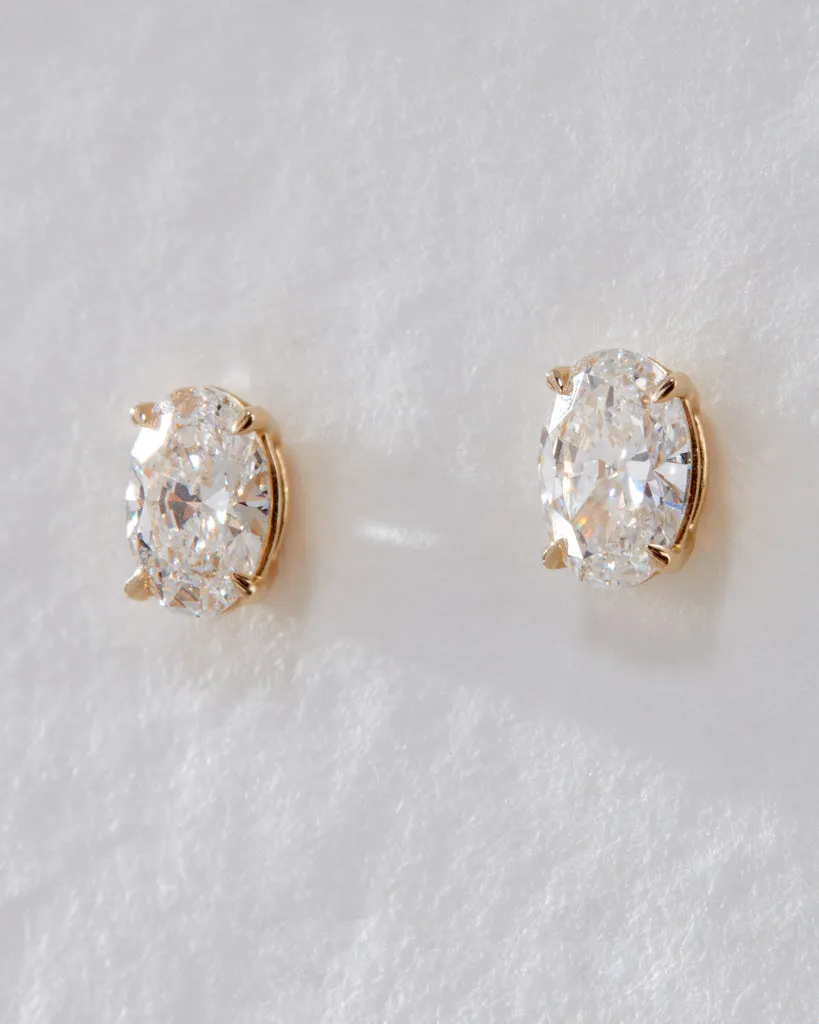 The Ultimate Oval Solitaire Studs sold by Luv Aj