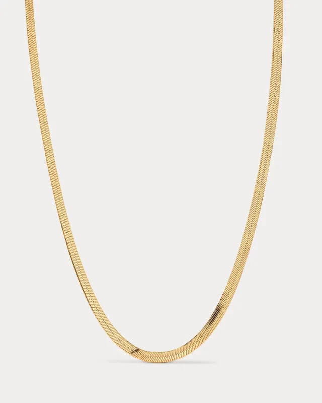 The Classique Herringbone Chain- Gold sold by Luv Aj
