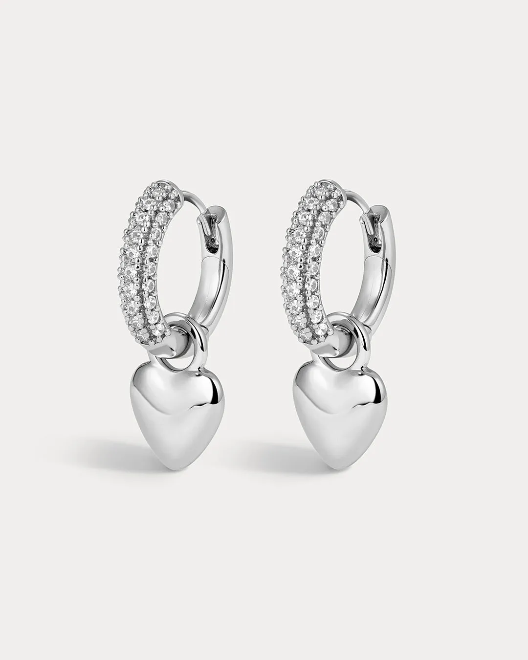 Puffy Heart Huggies- Silver sold by Luv Aj