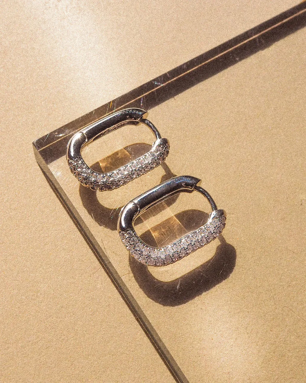 Pave Chain Link Huggies- Silver sold by Luv Aj product image thumbnail 4