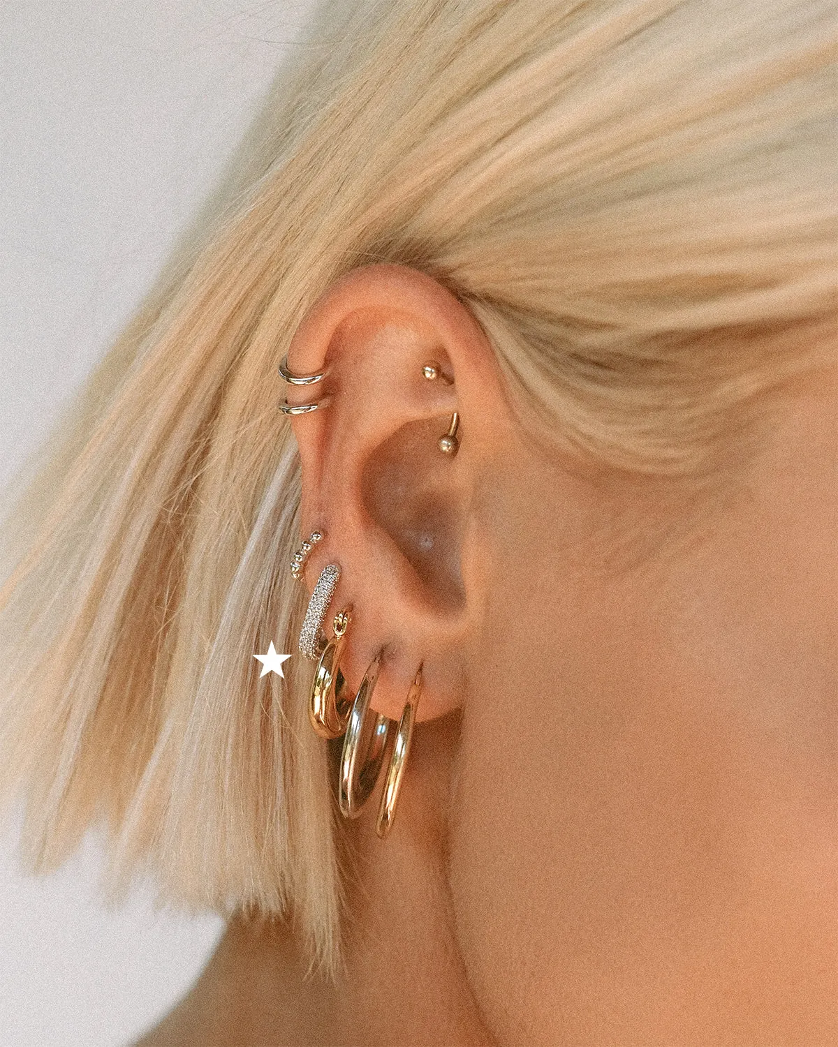 Pave Chain Link Huggies- Silver sold by Luv Aj product image thumbnail 3