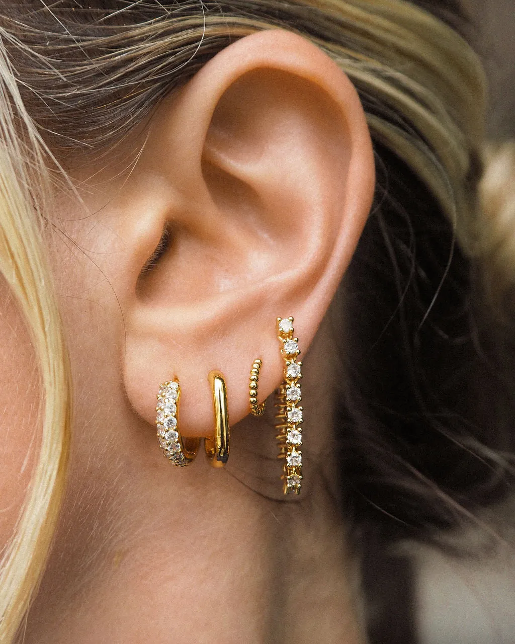 Mini Continuous Beaded Huggies- Gold (Ships Mid January) sold by Luv Aj product image thumbnail 5