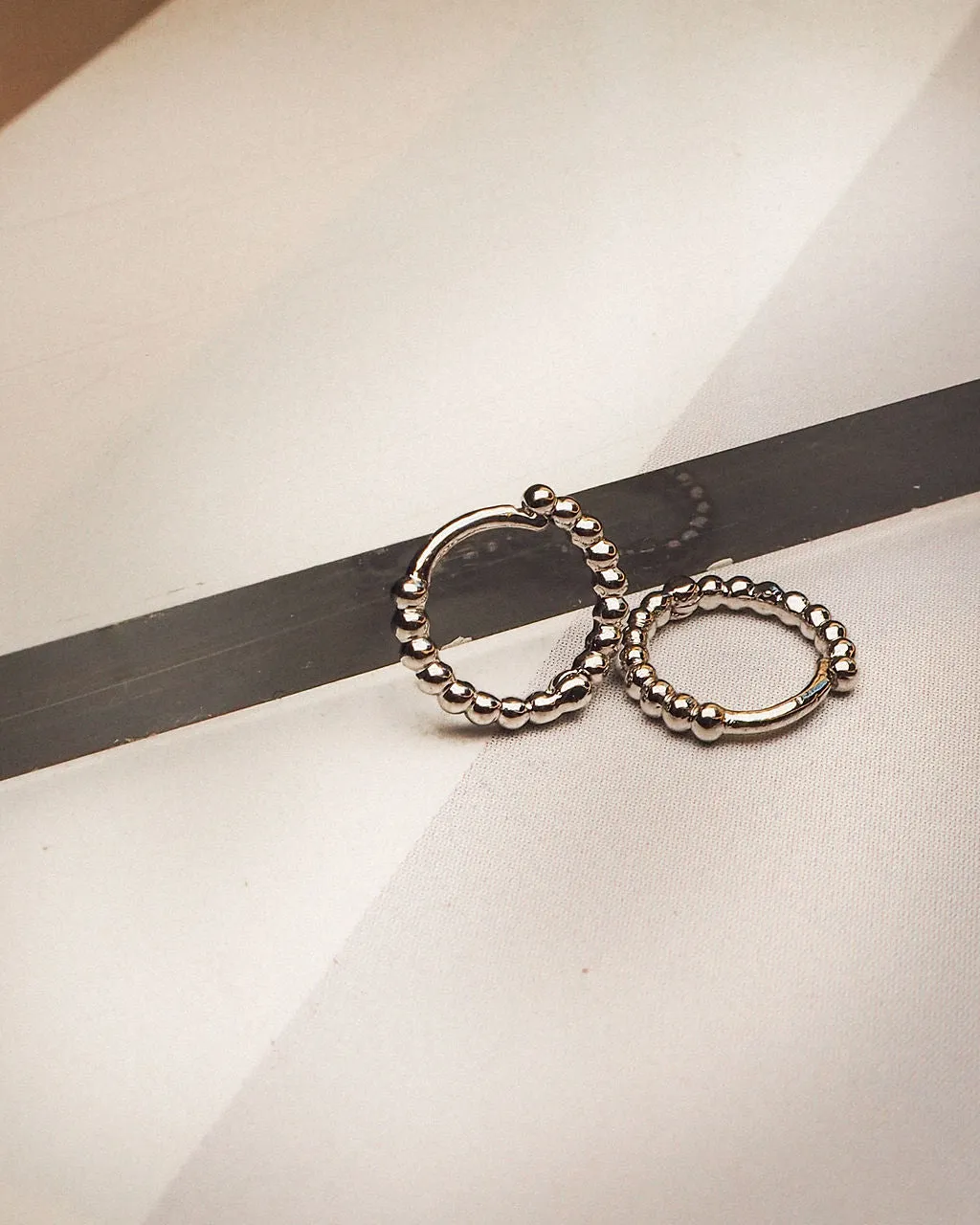 Mini Continuous Beaded Huggies- Silver (Ships Late January) sold by Luv Aj product image thumbnail 3