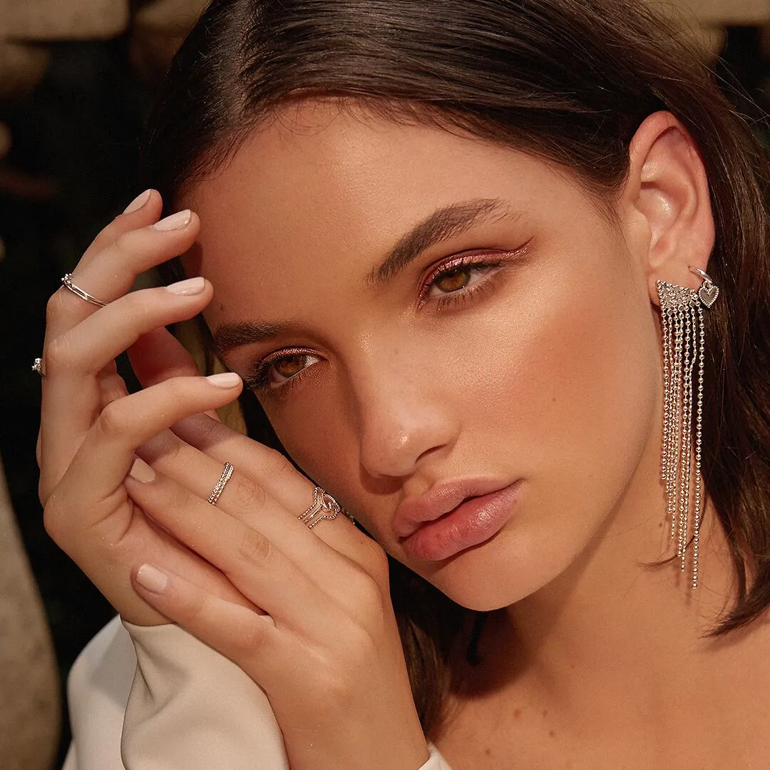 Cherry + Heart Studded Huggies- Silver sold by Luv Aj product image thumbnail 4