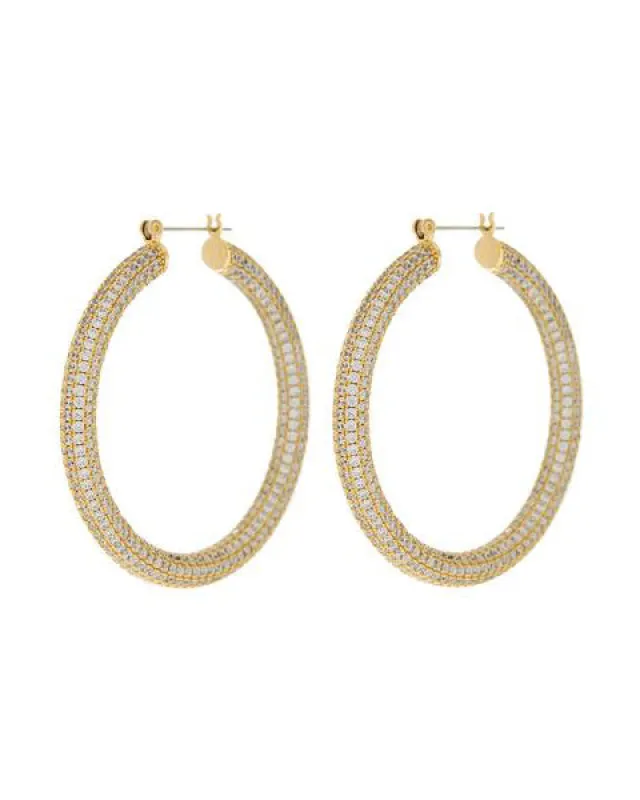 Pave Amalfi Hoops- Gold sold by Luv Aj
