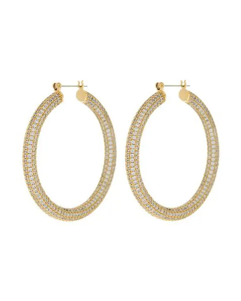 Pave Amalfi Hoops- Gold sold by Luv Aj